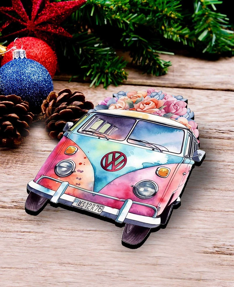 Designocracy Volkswagen Vans Wood Clip Ornaments, Set of 3