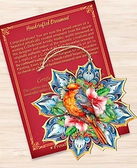 Designocracy Forest Bird Snowflake Wooden Ornament