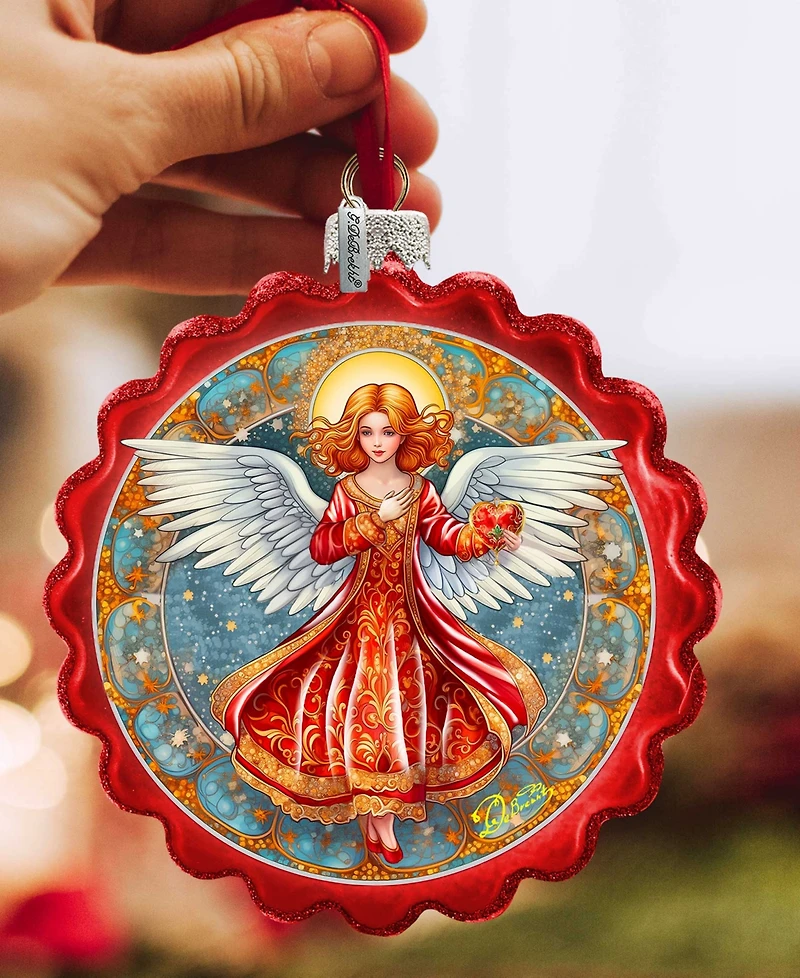 G.Debrekht Angel with Love Glass Christmas Ornament