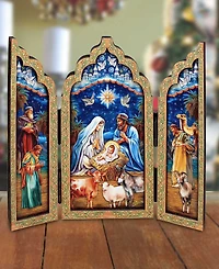 Designocracy Christmas Story Wood Tabletop Triptych