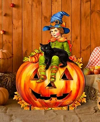 Designocracy Boy on Pumpkin Outdoor Decor