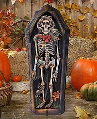 Designocracy Skeleton Coffin Outdoor Decor