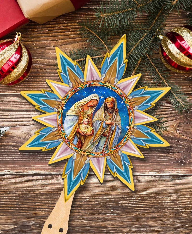 Designocracy Born Under Bright Star Wood Tree Topper