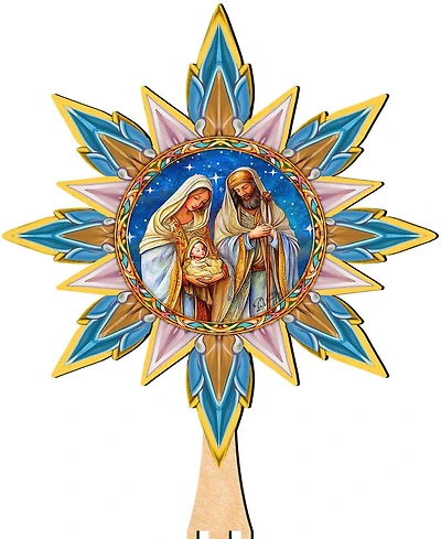 Designocracy Born Under Bright Star Wood Tree Topper
