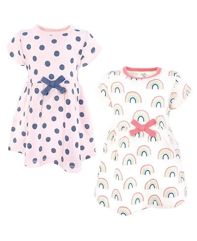 Touched by Nature Toddler Girls Natural Cotton Dress Duo Short and Long Sleeve Styles