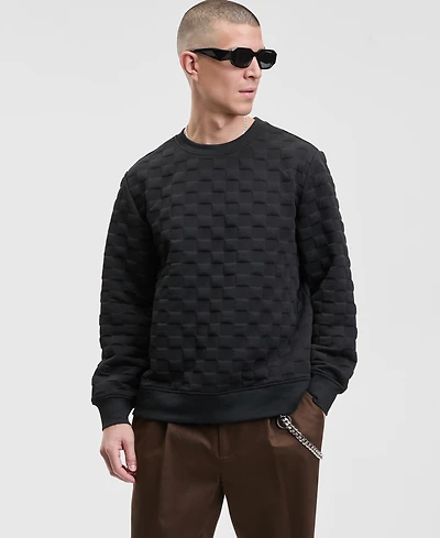 Mode of One Men's Cube Textured Crewneck Sweatshirt, Macy's Exclusive