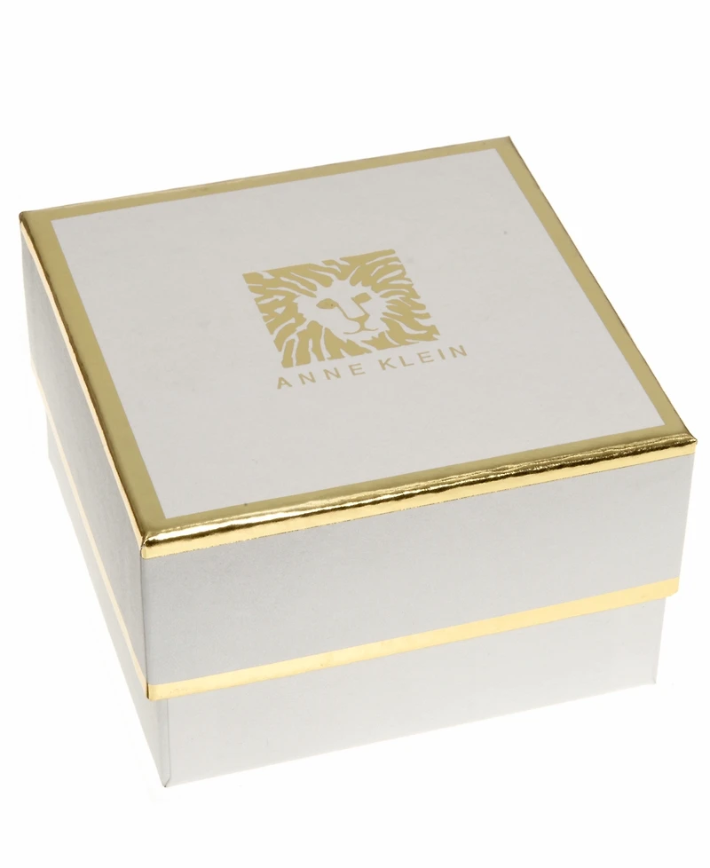 Anne Klein Siam and Crystal Boxed Gold-Tone Floral Hinge Bracelet