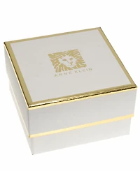 Anne Klein Siam and Crystal Boxed Gold-Tone Floral Hinge Bracelet