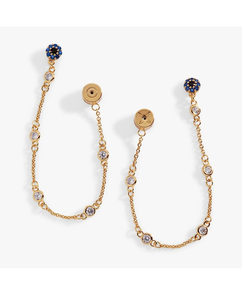Evil Eye Front to Back Chain Earring