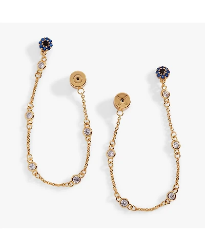 Evil Eye Front to Back Chain Earring
