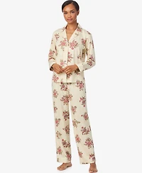 Lauren Ralph Women's Notch Collar and Long Pant Pajama Set