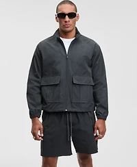 Mode of One Men's Relaxed Fit Pieced Zip-Front Track Jacket, Macy's Exclusive