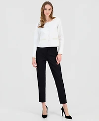 T Tahari Women's Embellished Pearl-Trim Cardigan
