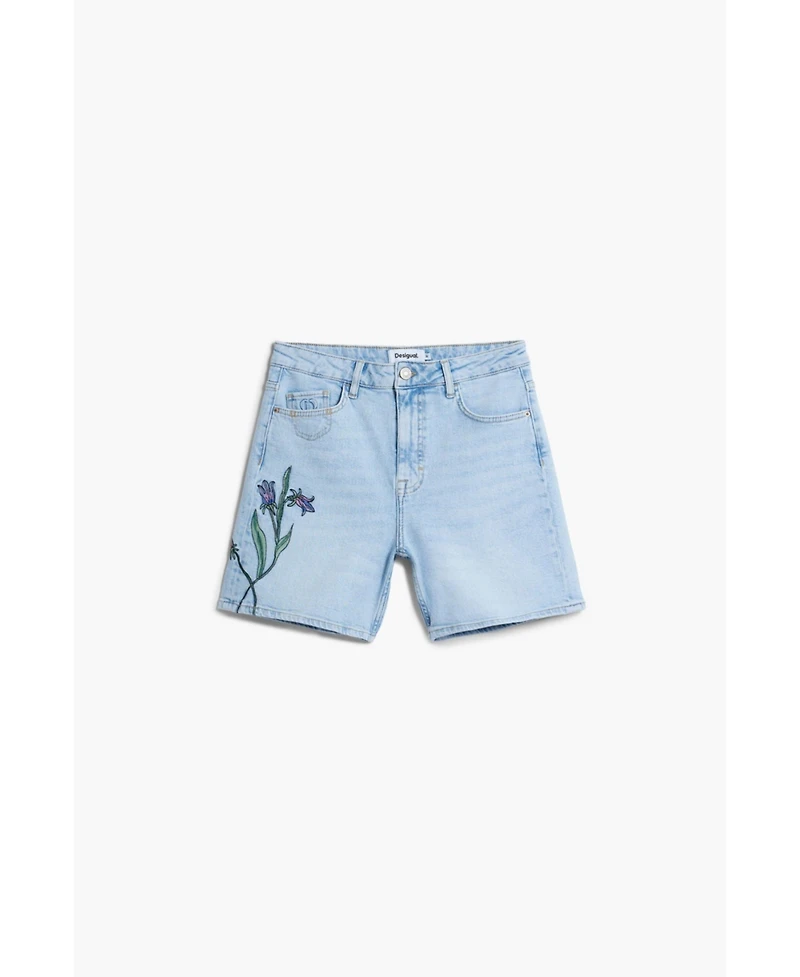 Desigual Women's Denim Bermuda flower