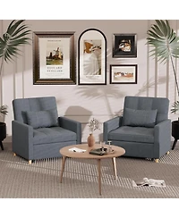 Aecojoy 31.5" Sleeper Chair, Convertible Chair Bed for Adults, 3-in-1 Pull Out Sofa Chair