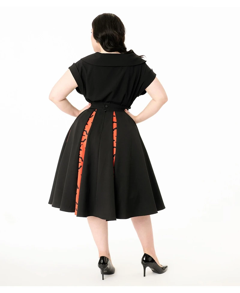 Unique Vintage Plus Pleated Swing Skirt