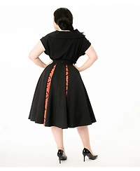 Unique Vintage Plus Pleated Swing Skirt