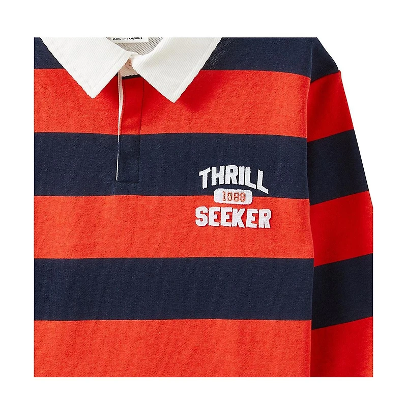 Cotton On Little/Big Boy's Rugby Polo Fleece Top