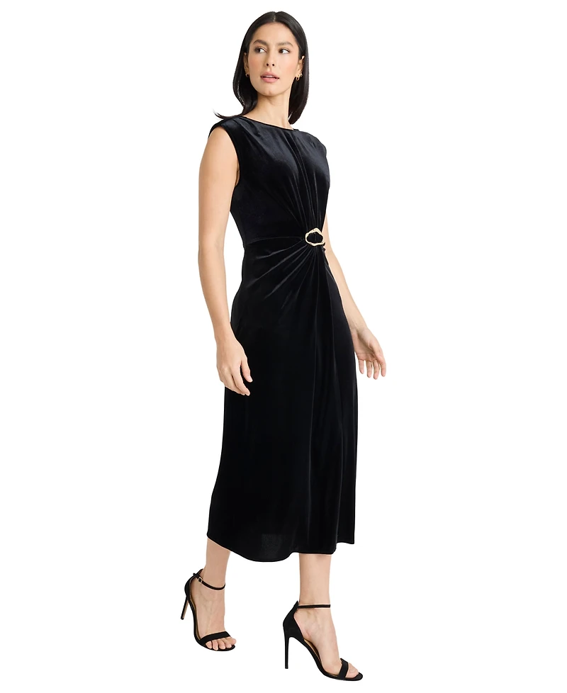 Maggy London Women's Boat Neck Midi Dress
