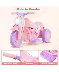 Gymax 6V Kids Bubble Car Electric Ride on Motorcycle w/ Music Button and Led Headlight