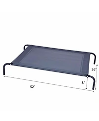 Gymax Large Dog Cat Bed Elevated Pet Cot Indoor Outdoor Camping Steel Frame Mat