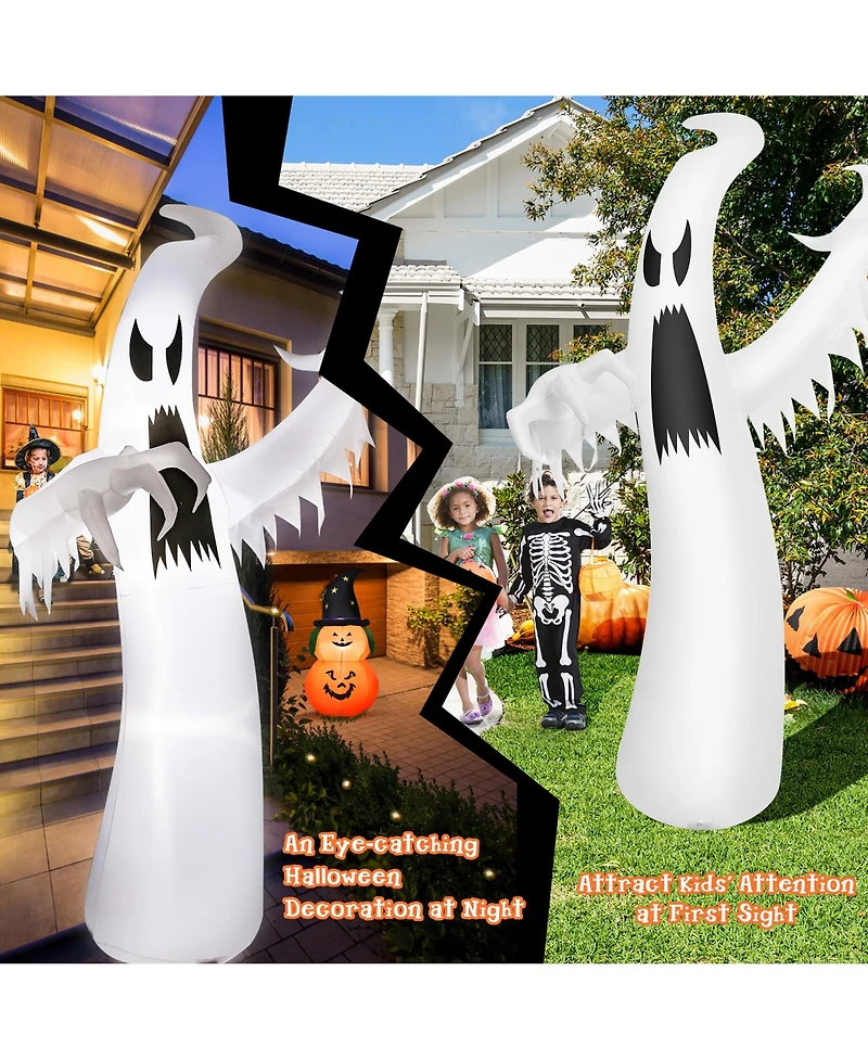 12ft Halloween Inflatable Ghost Quick Blow up w/Led Lights Outdoor Yard Scary Decoration