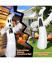 12ft Halloween Inflatable Ghost Quick Blow up w/Led Lights Outdoor Yard Scary Decoration