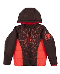 Miles Morales Boys Marvel Spider-Man Graphic Print Winter Jacket