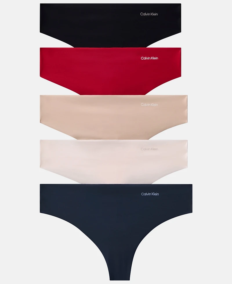 Calvin Klein Invisible 5-Pack Thong Underwear QD3556