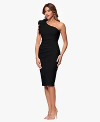 Xscape Women's Ruched Ruffled One-Shoulder Dress