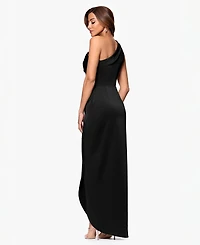 Xscape Women's Asymmetric One-Shoulder Satin Gown