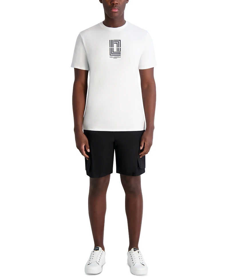 Karl Lagerfeld Paris Men's Drawstring 8.5" Cargo Shorts