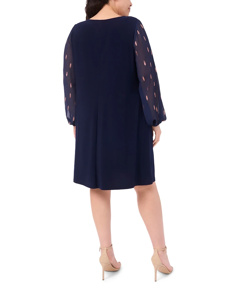 Msk Plus Size Long Sleeves Shift Dress