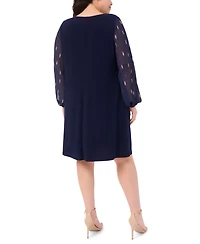 Msk Plus Size Long Sleeves Shift Dress