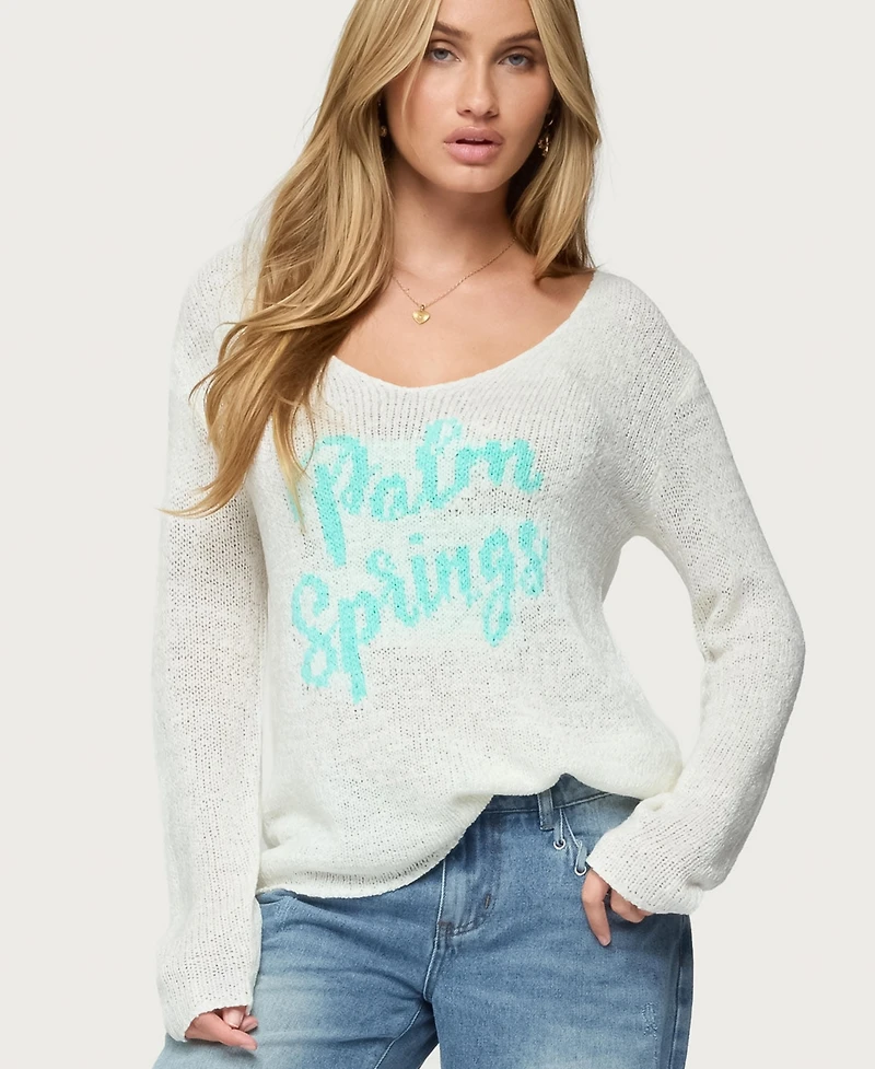 Edikted Womens Palm Springs Light Knit Sweater