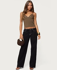 Edikted Women's Nora Buttons V Neck Tank Top