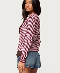 Edikted Women's Rayla Striped Button Up Top