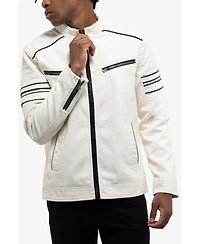 Xray Men's Pu Jacket With Faux Shearling Lining