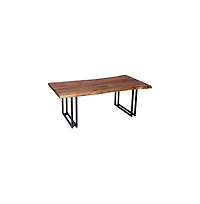 Porter Designs Manzanita Live Edge Solid Sheesham Wood Coffee Table, Brown