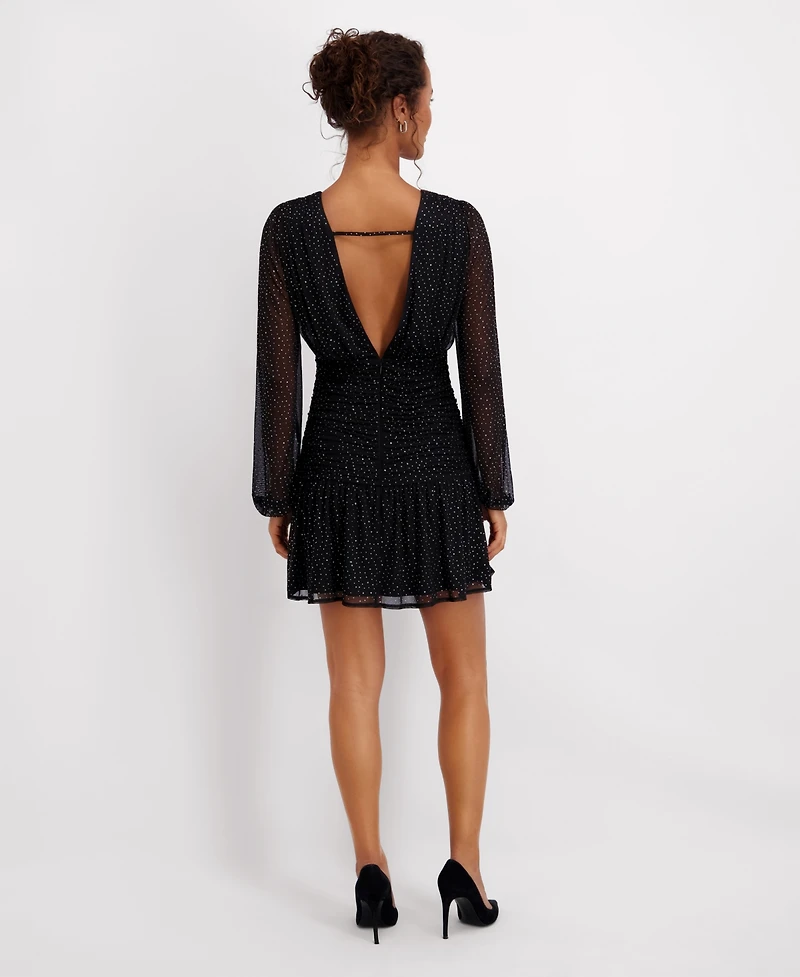 Siena Women's V-Neck Long Sleeve Mini Dress