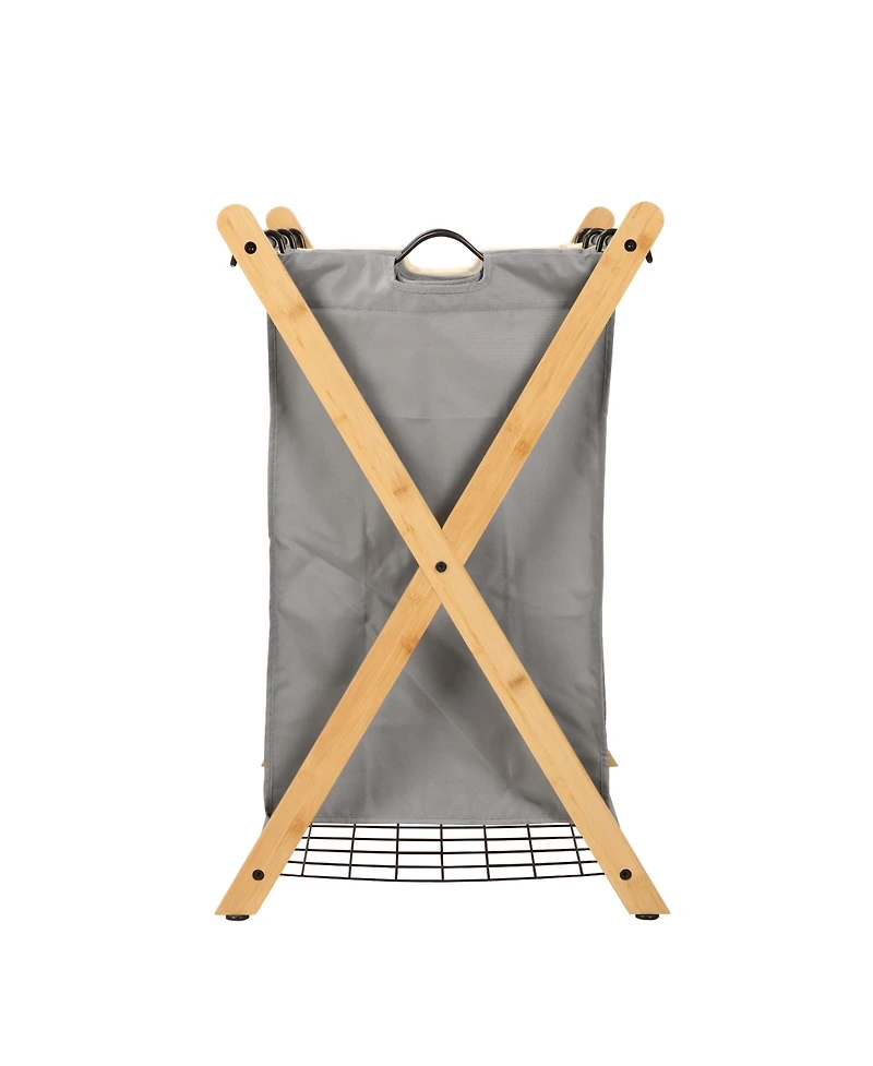 Oceanstar X-Frame Bamboo 3-Bag Laundry Sorter