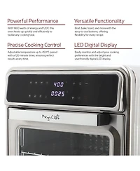 MegaChef 21.13 Quart Stainless Steel Digital Electric Multi-Function Air Fryer and Counter Top Oven in Silver