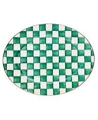 Mackenzie-Childs Emerald Check Large Oval Platter