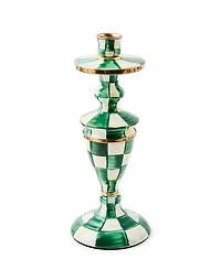 Mackenzie-Childs Emerald Check Medium Candlestick