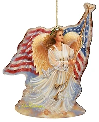 Designocracy American Angel Wooden Ornament