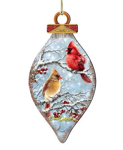 Designocracy Winter Cardinals Cone Holiday Ornament