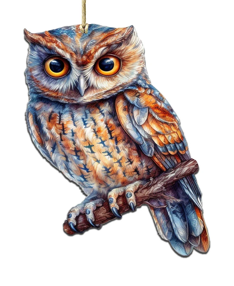 Designocracy Alaskan Great Horned Owl Wooden Ornament