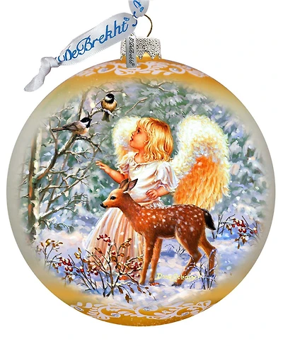 G. Debrekht Guardian Angel Fawn Le Glass Ornament