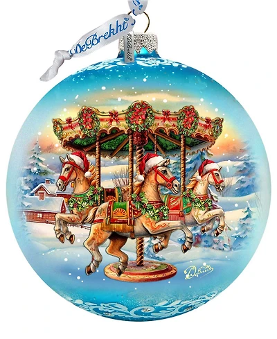 G. Debrekht Winter Carousel Le Glass Christmas Ornament