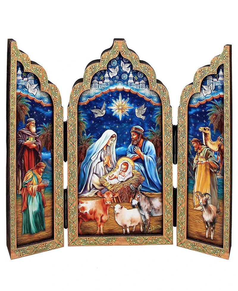 Designocracy Christmas Story Wood Tabletop Triptych